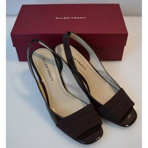 Ellen Tracy Chocolate Platform Heels Square Toe Size 9 New in Box ET-Jess